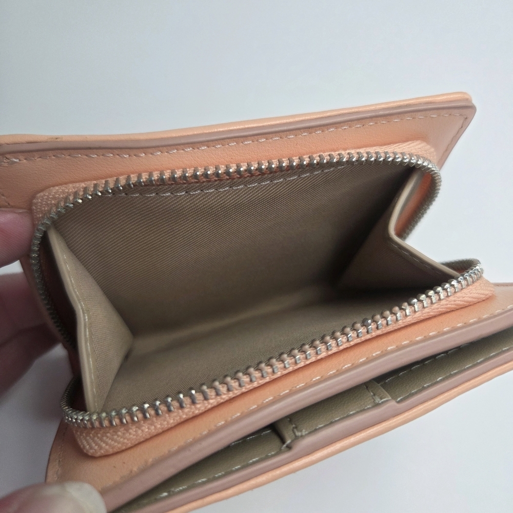 Coach Signature Jacquard Canvas & Leather Faded Blush Snap Wallet CT980 - Picture 7 of 9